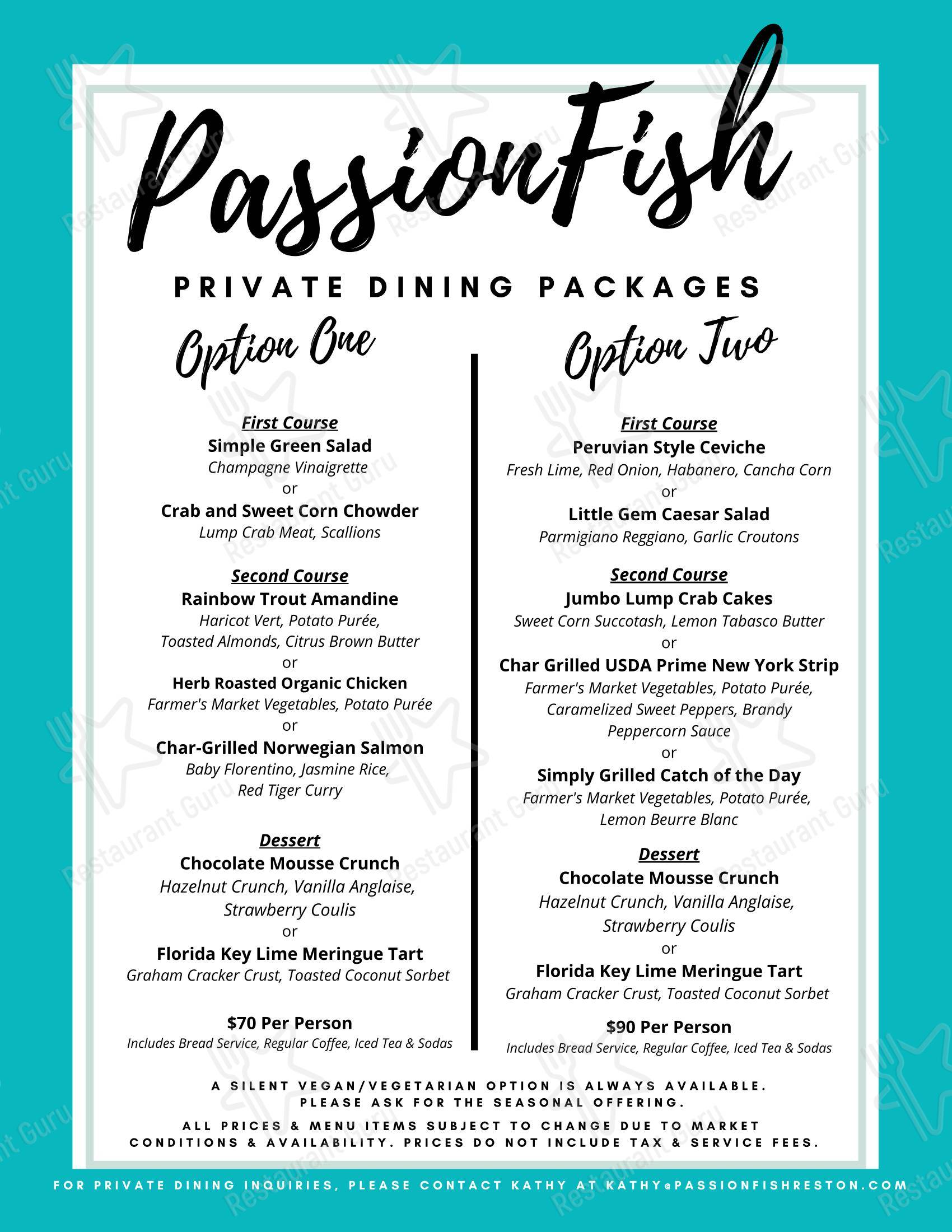 Меню ресторана PassionFish Reston - Крафт меню