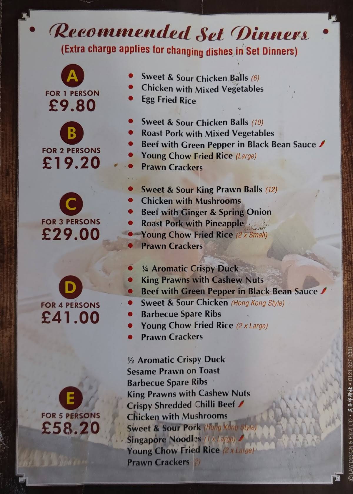 Peking Chef Chinese Takeaway Andover меню