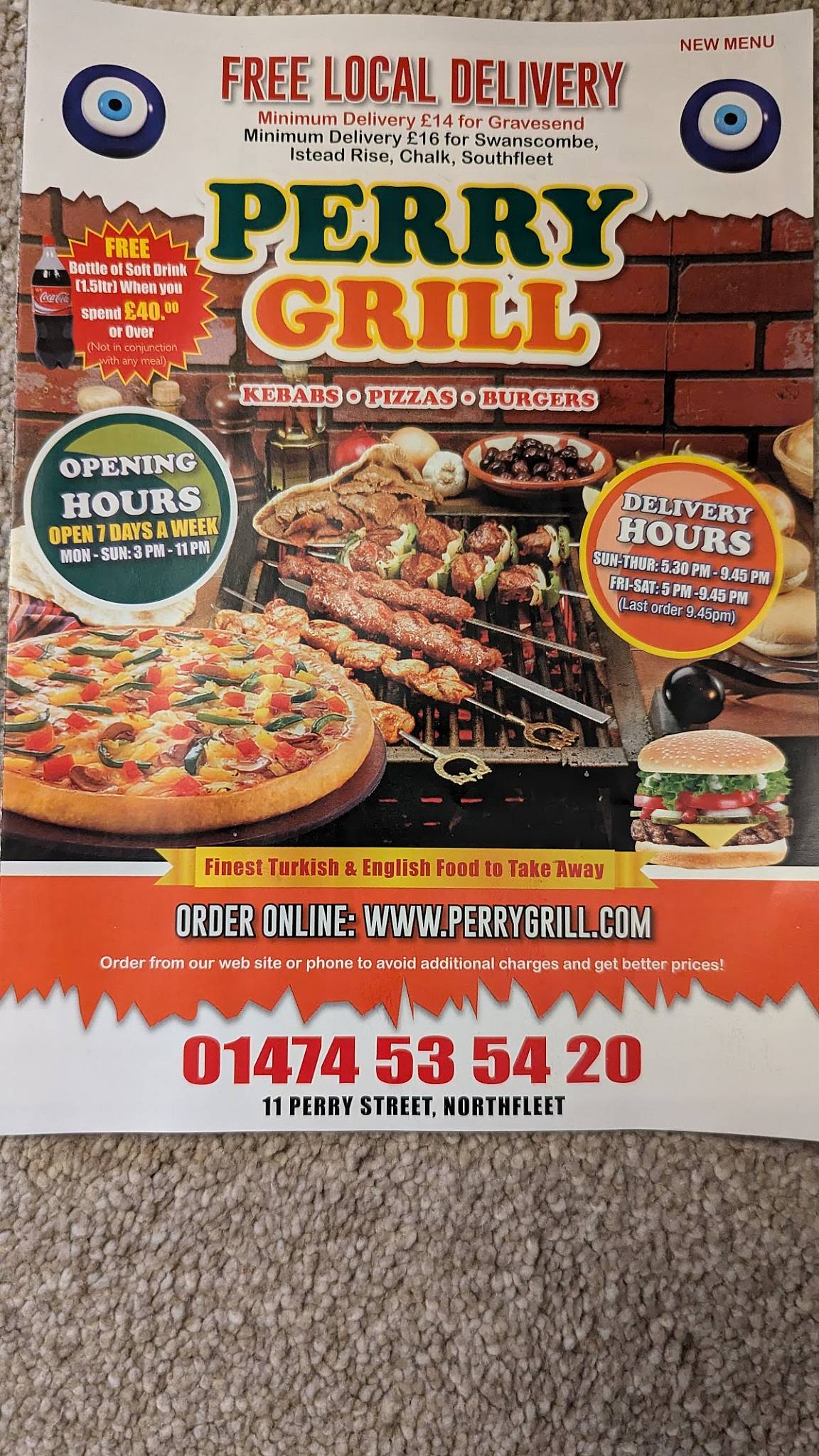 Perry Grill меню