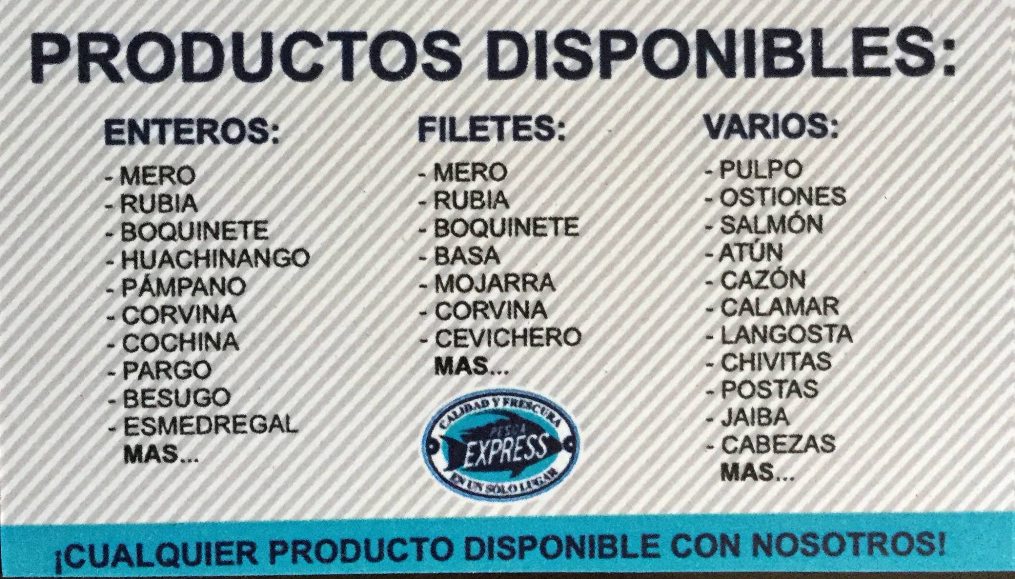 Pesca express меню