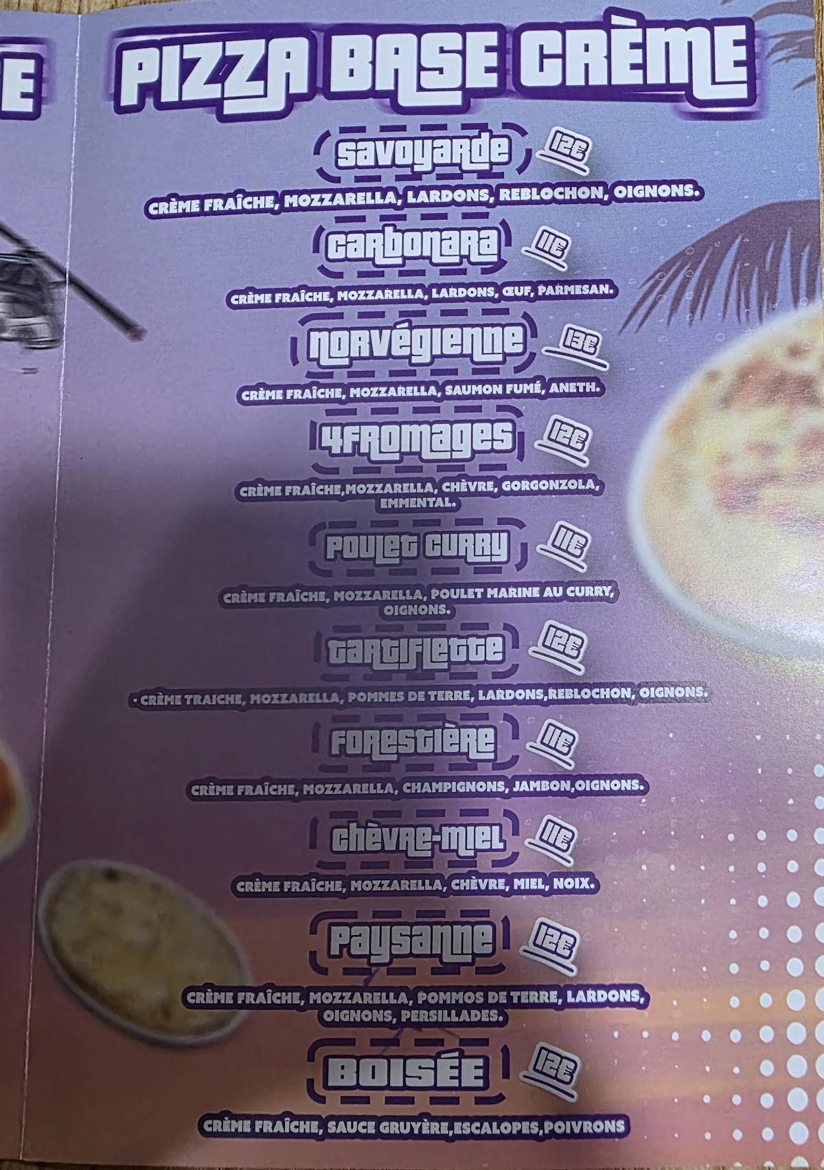 Pizz nine Roussillon меню