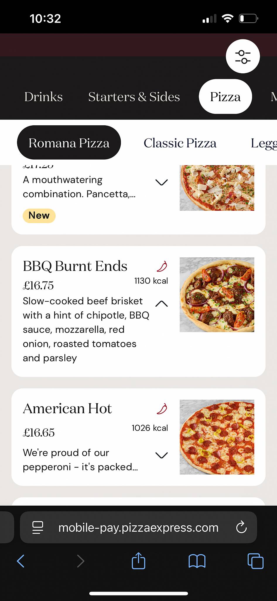 Pizza Express меню