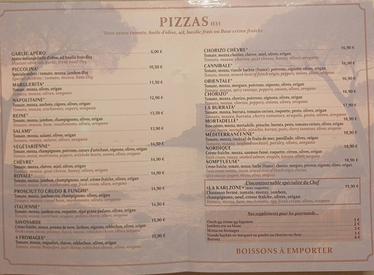 Pizza d'oro меню