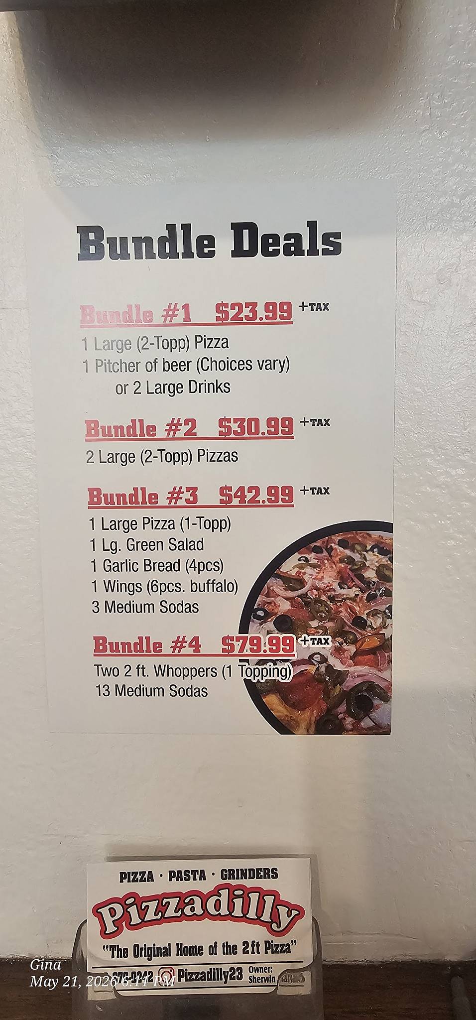 PizzaDilly меню