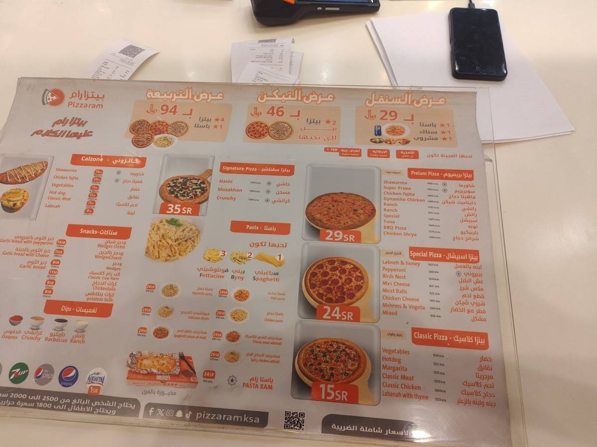 Pizzaram меню