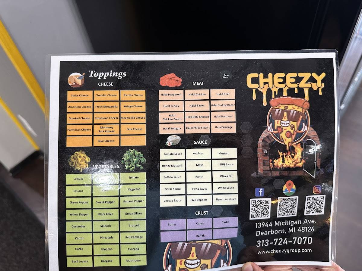 Cheezy меню