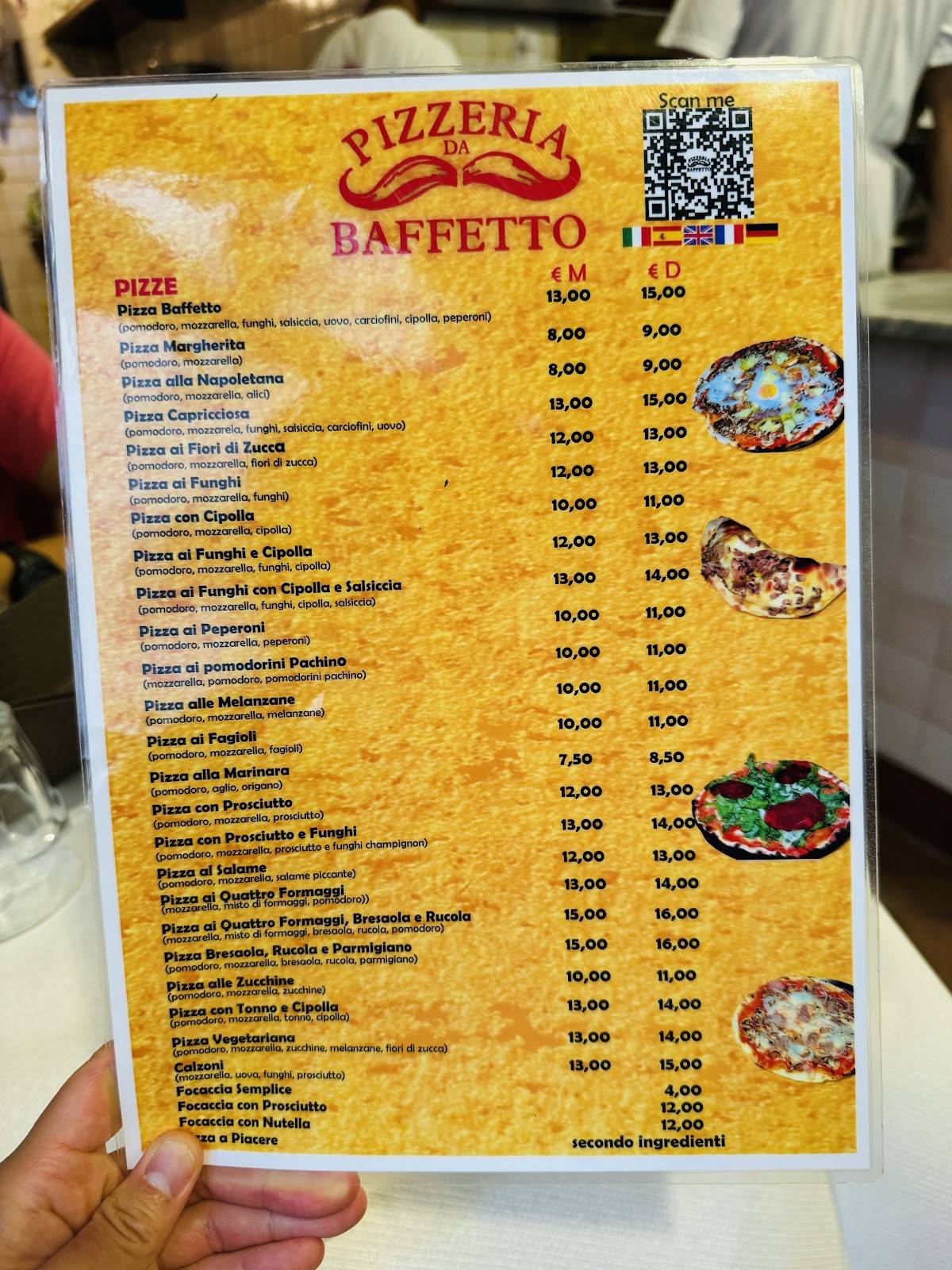 Pizzeria da Baffetto меню