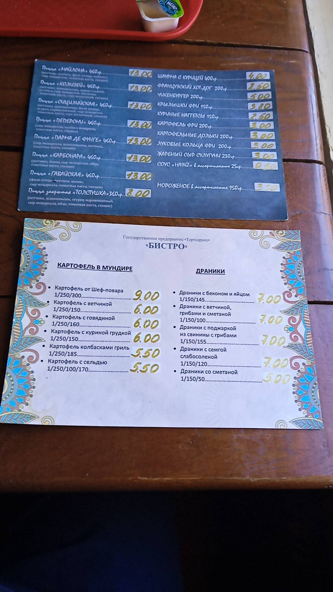 Полесье меню