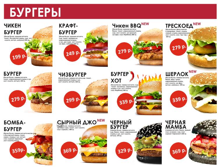 Семейное кафе Полёт меню