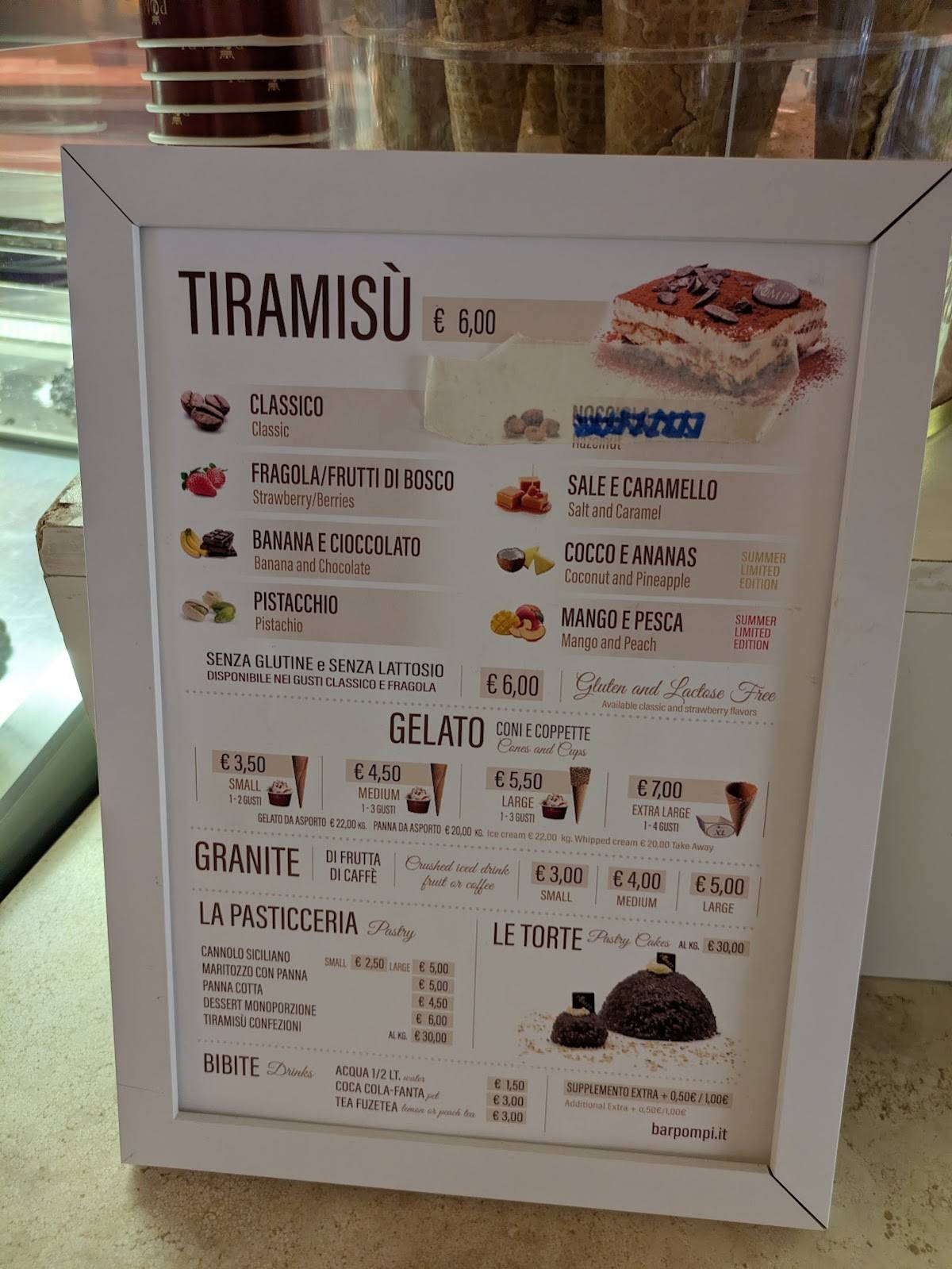 Pompi Trevi меню