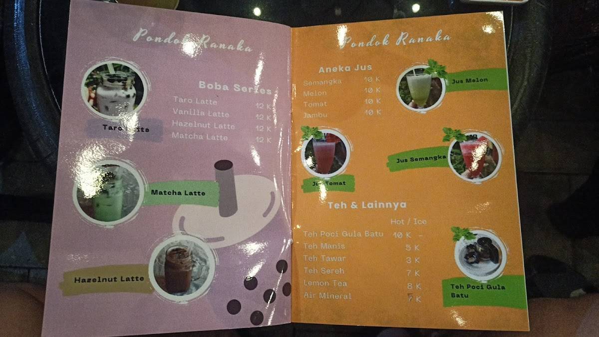 Pondok Ranaka меню