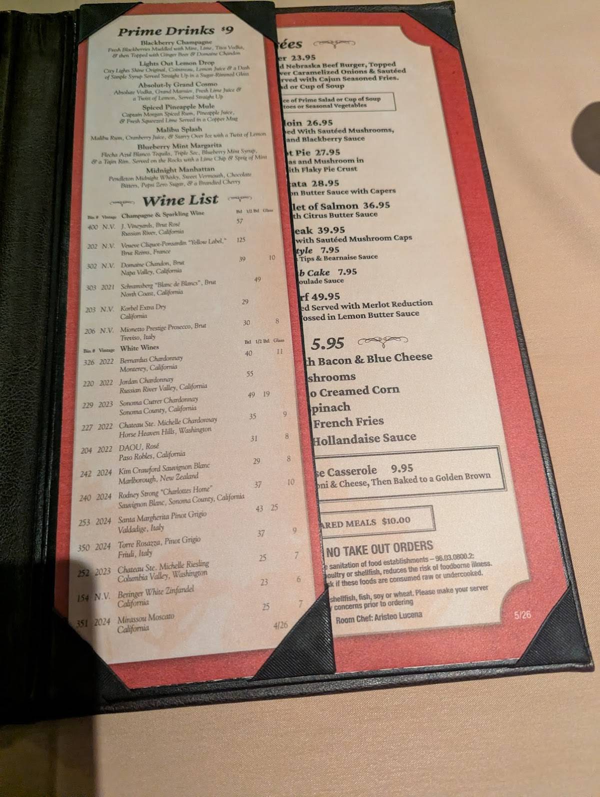 Primarily Prime Rib меню