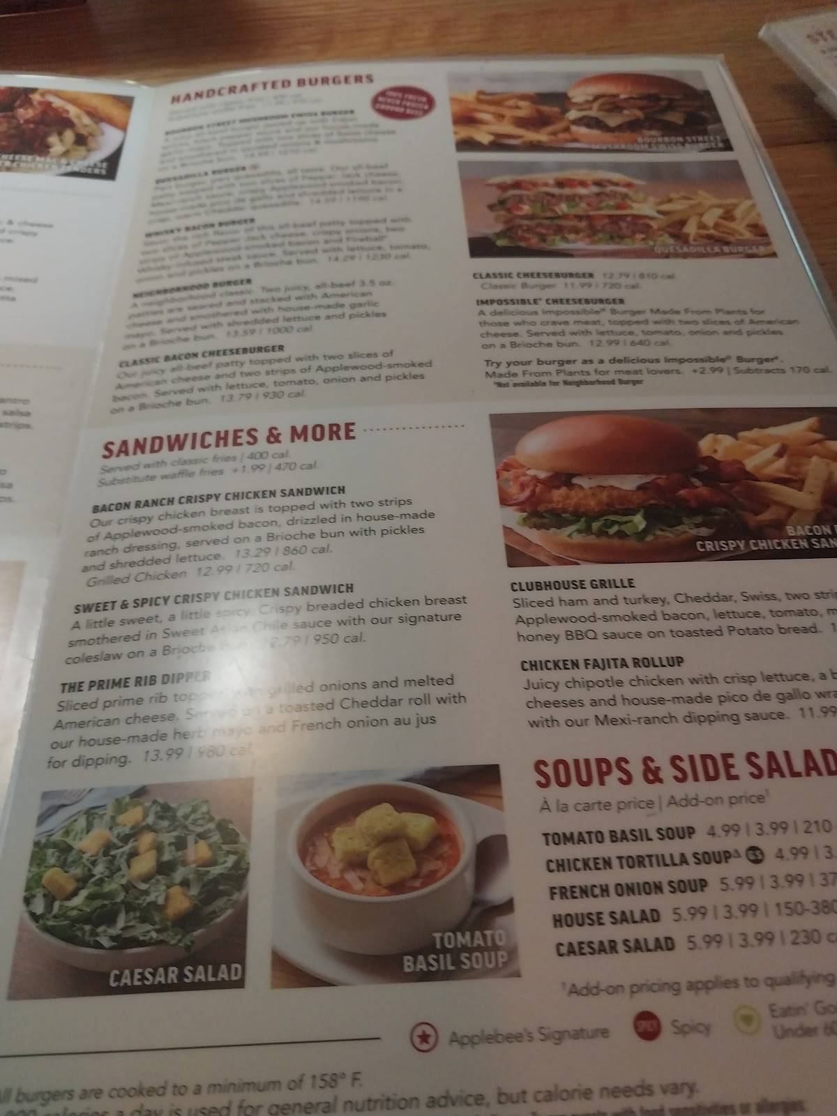 Applebee's Grill + Bar меню