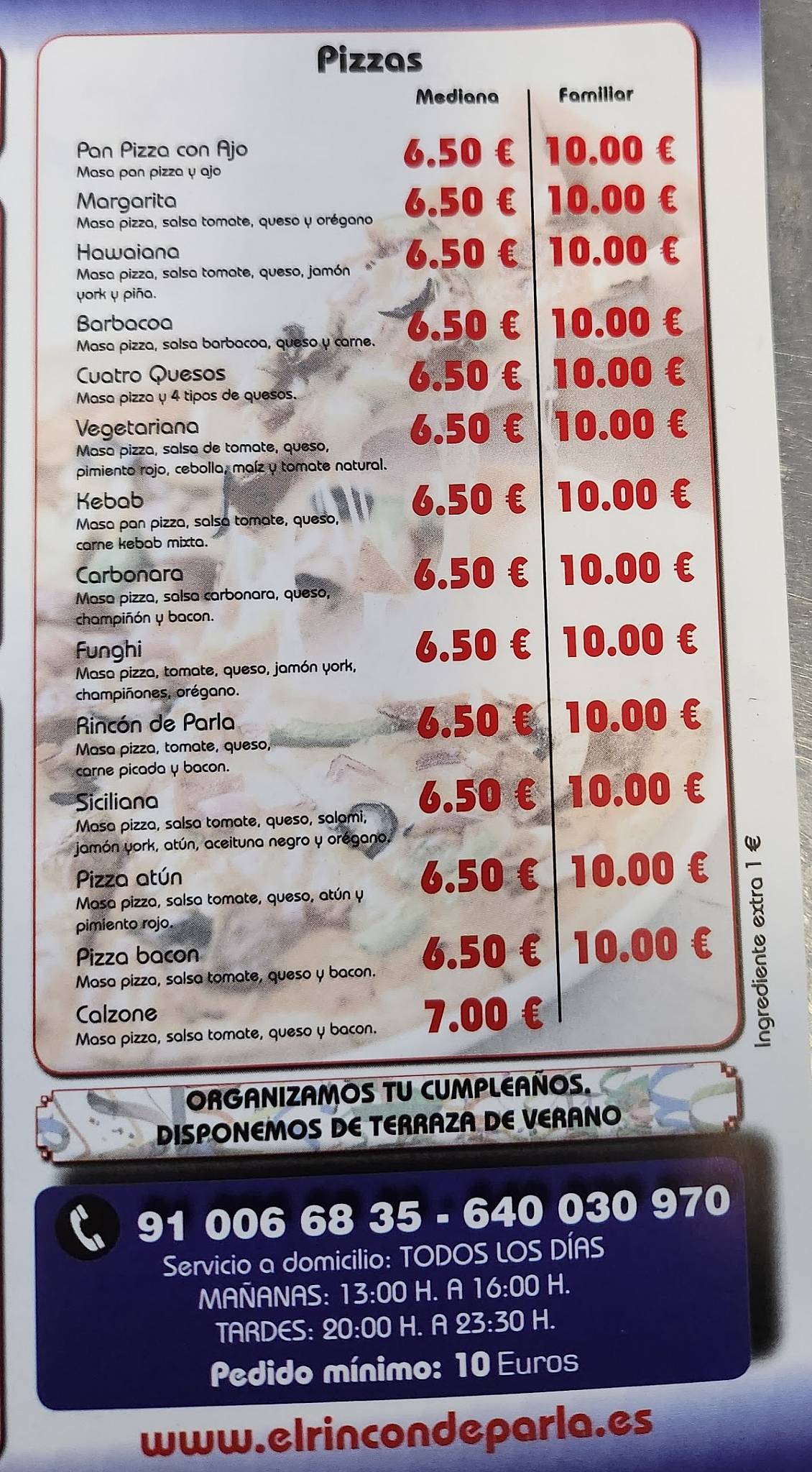 El Rincon de Parla меню