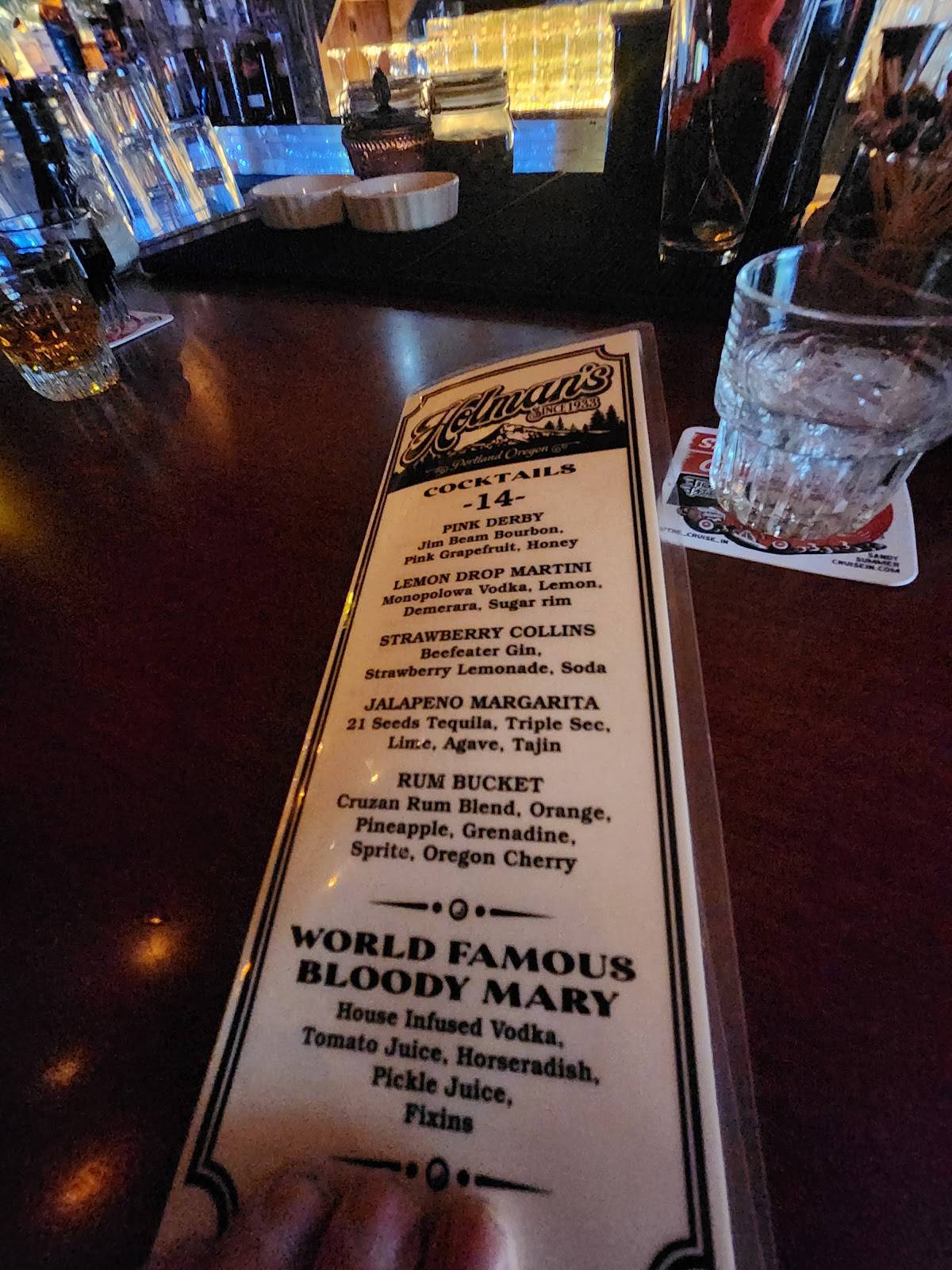 Holman's Bar & Grill меню