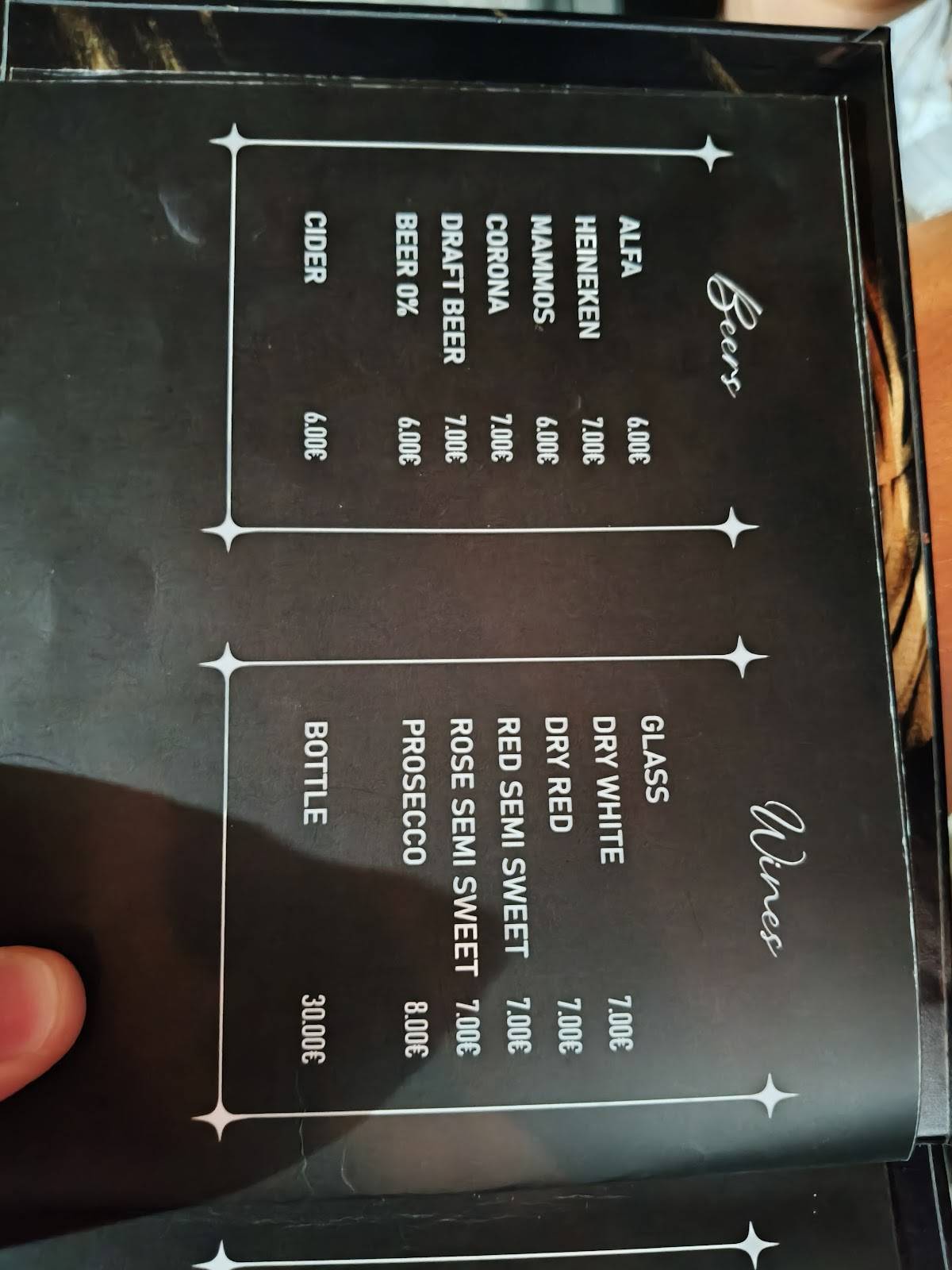 Route bar меню