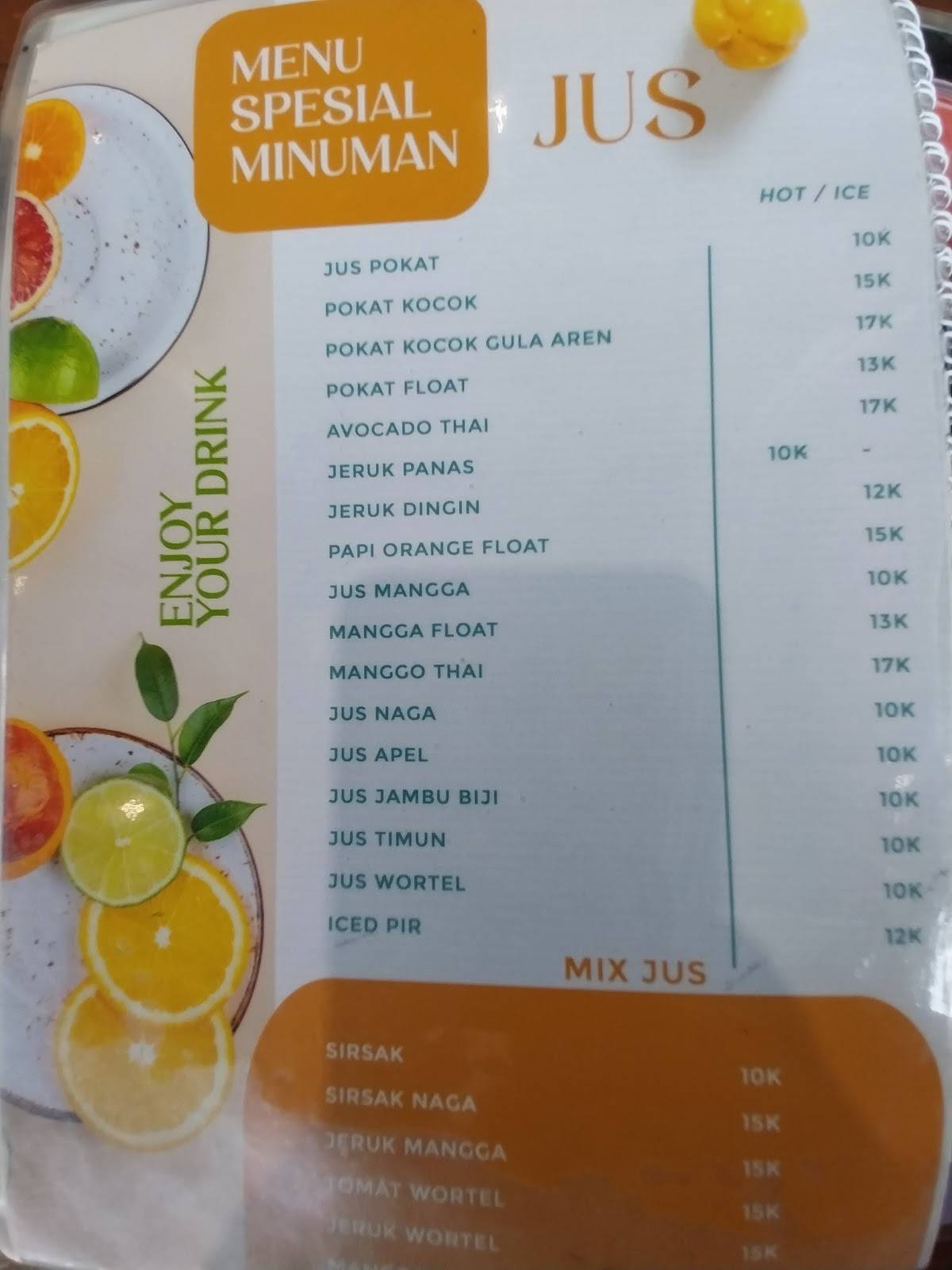 TERAS KARTINI меню