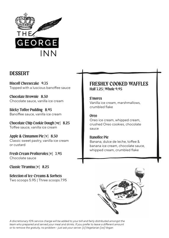 The George Inn меню