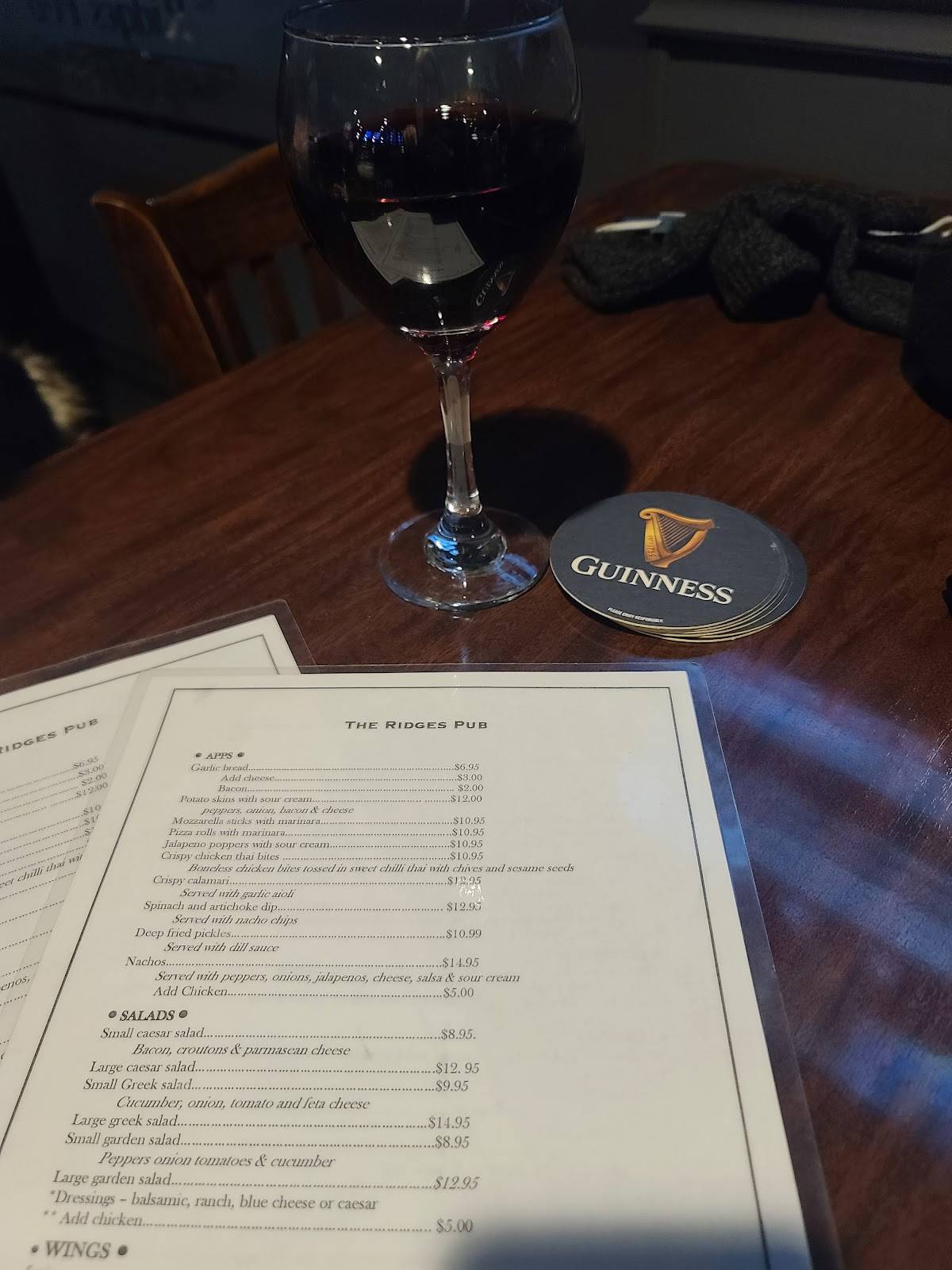 The Ridges Pub меню