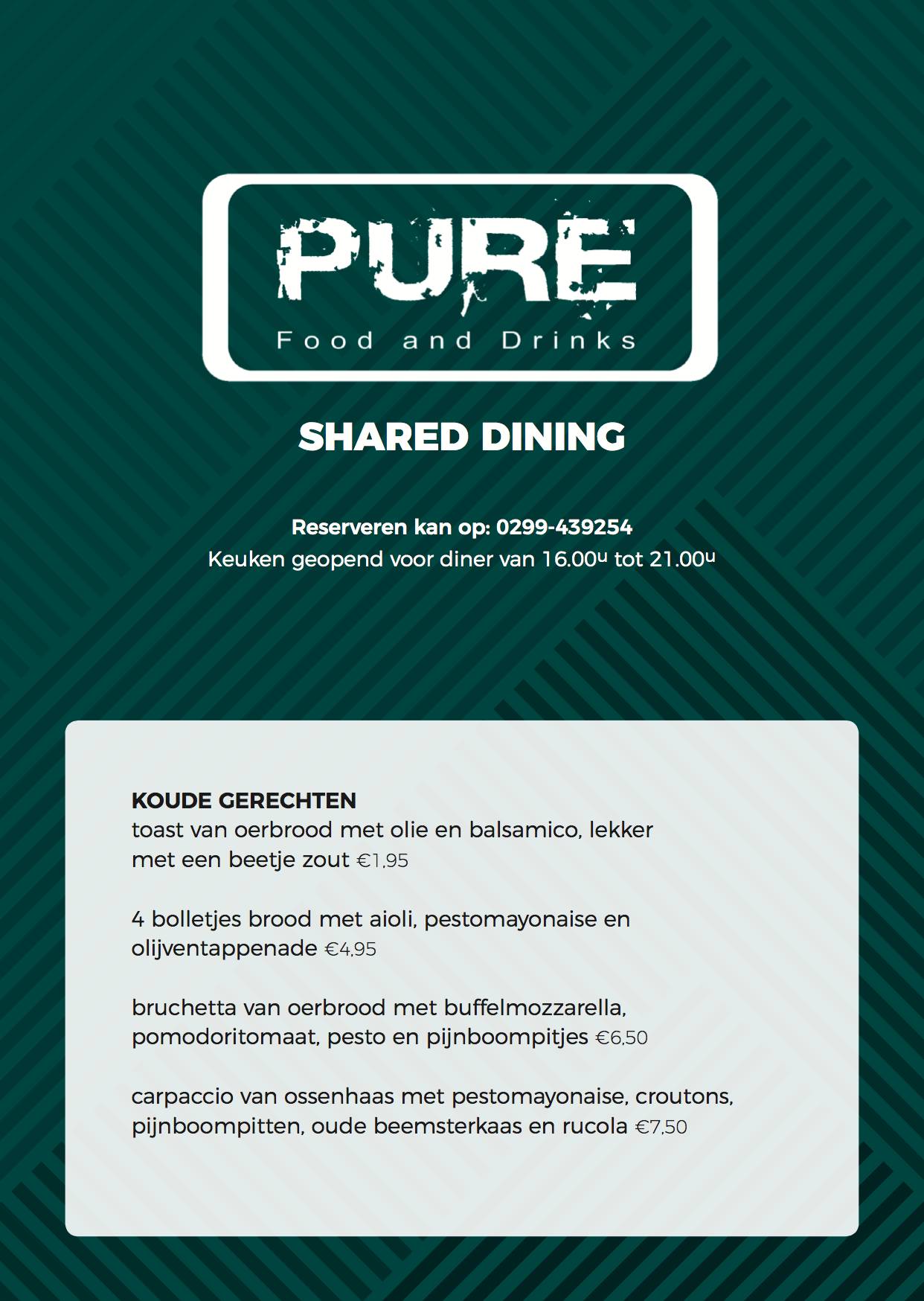 Pure Food And Drinks меню