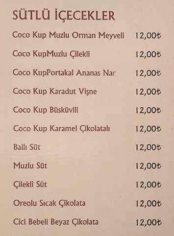 Roma Dondurmacısı меню