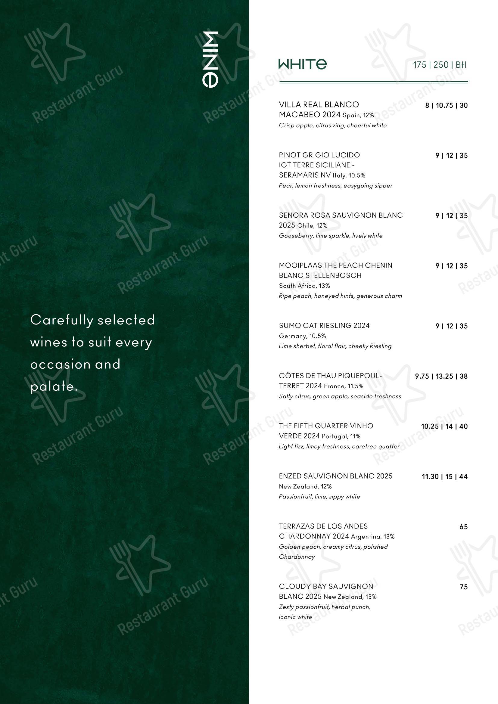 Dinner Menu паба и бара Rabble в Эдинбурге