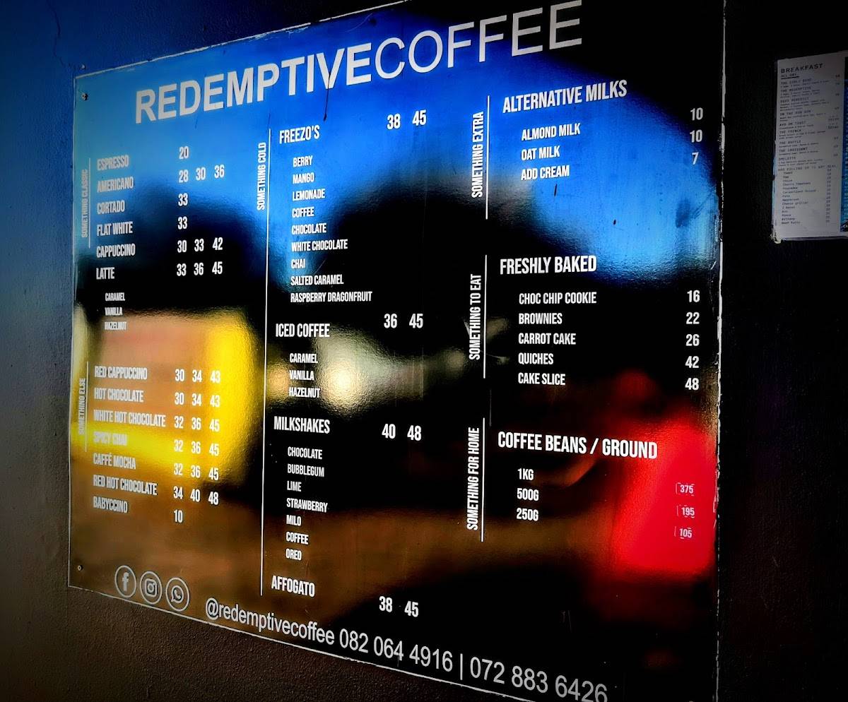 Redemptive Coffee меню