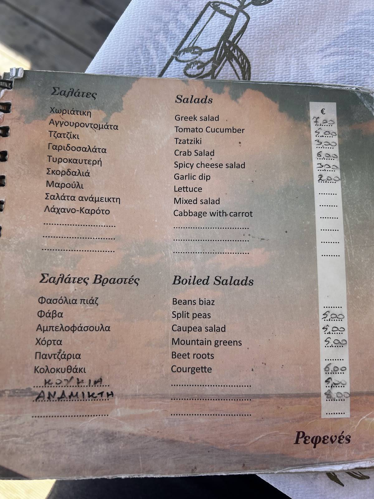 Refenes меню