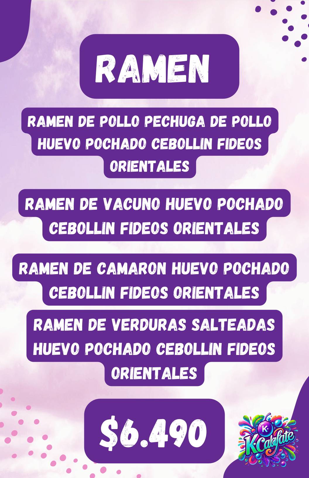K-Calafate меню