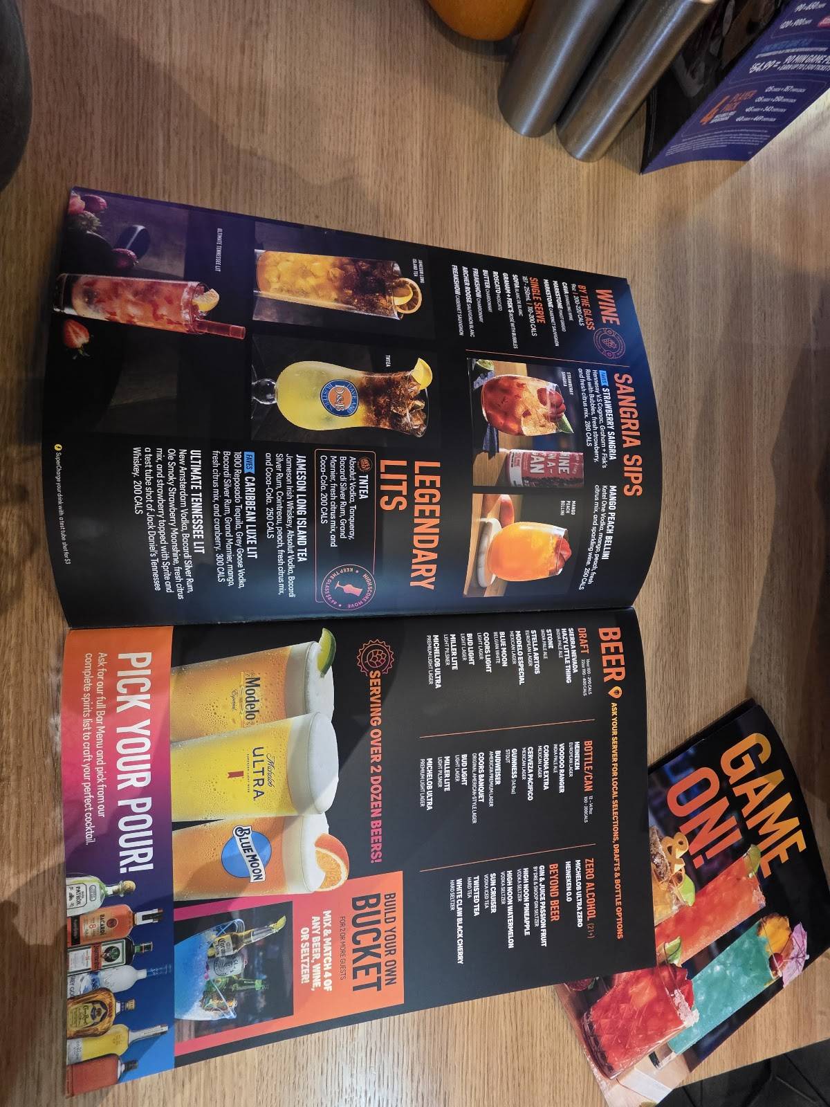 Dave & Buster's Reno меню