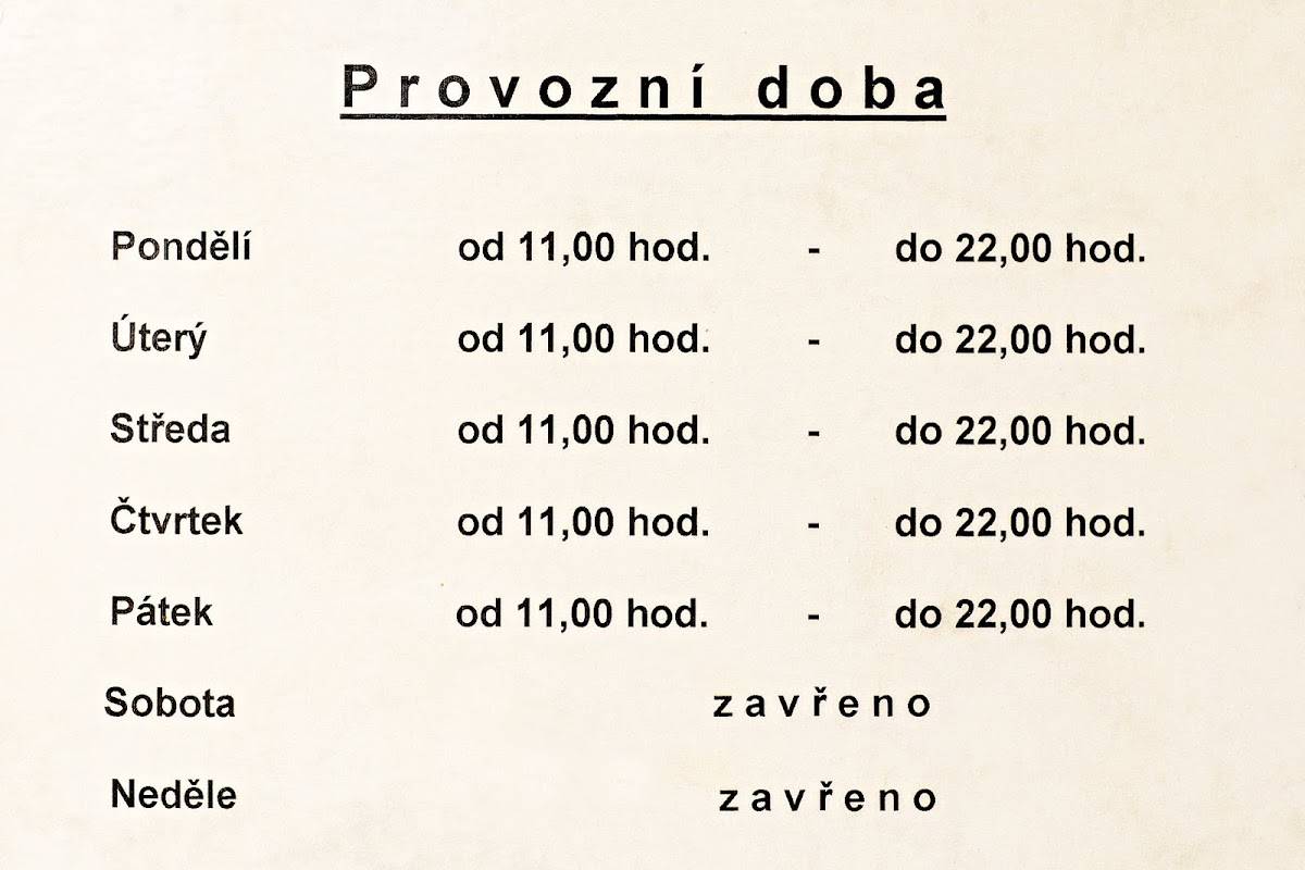 Restaurace U Rožců меню