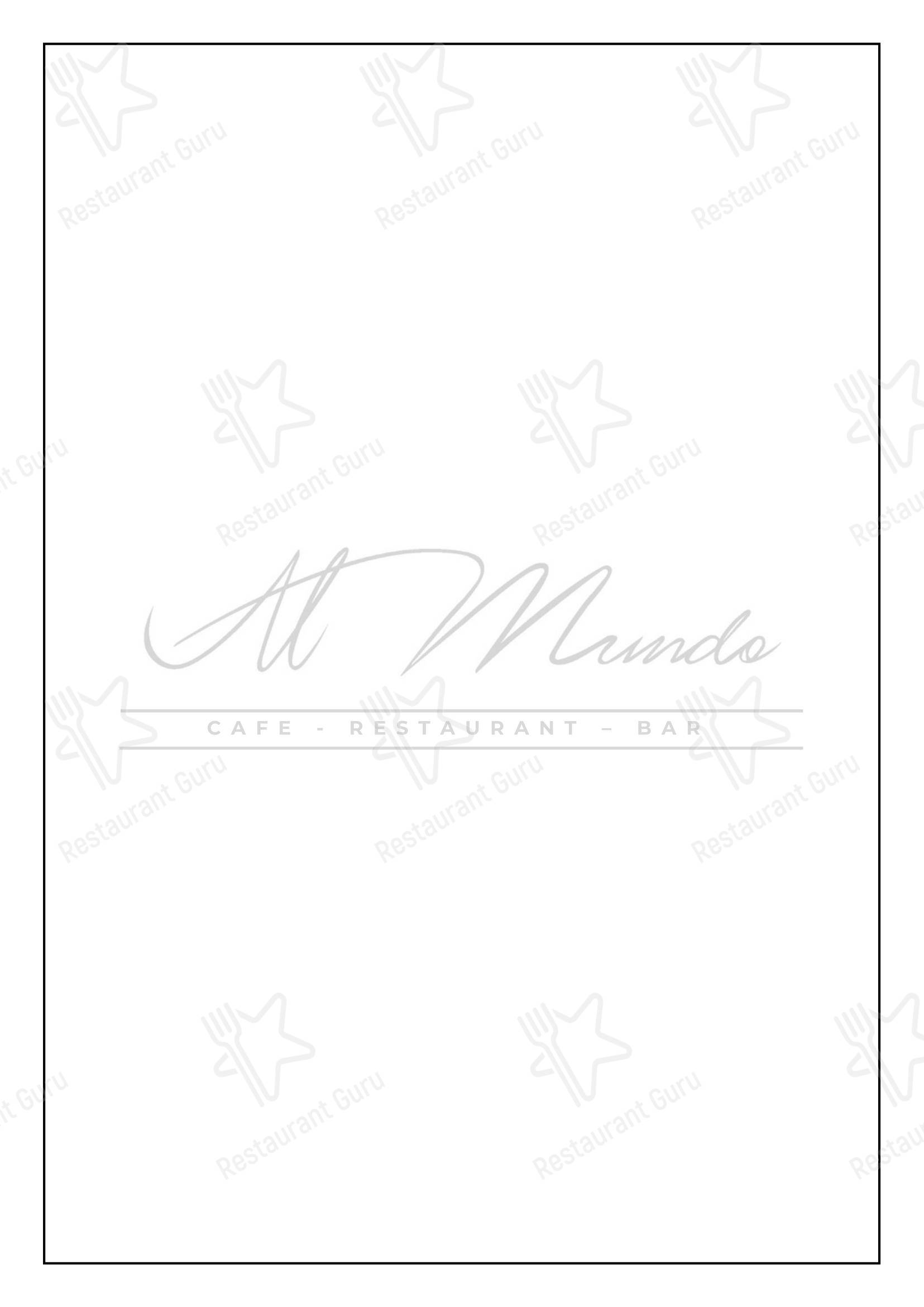 Меню кафе Restaurant Al-Mundo - 菜单