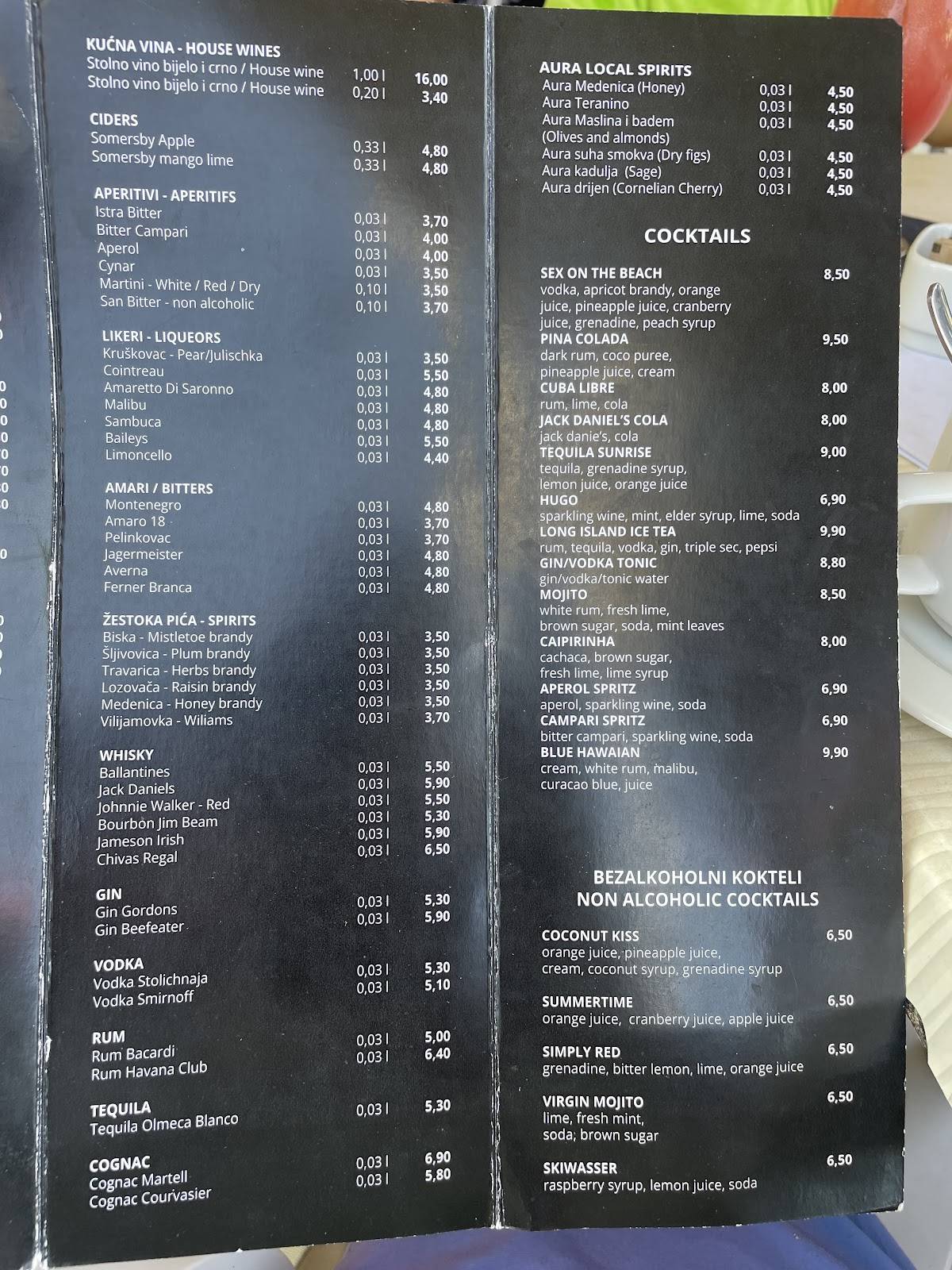 Ancora Beach Snack Bar меню