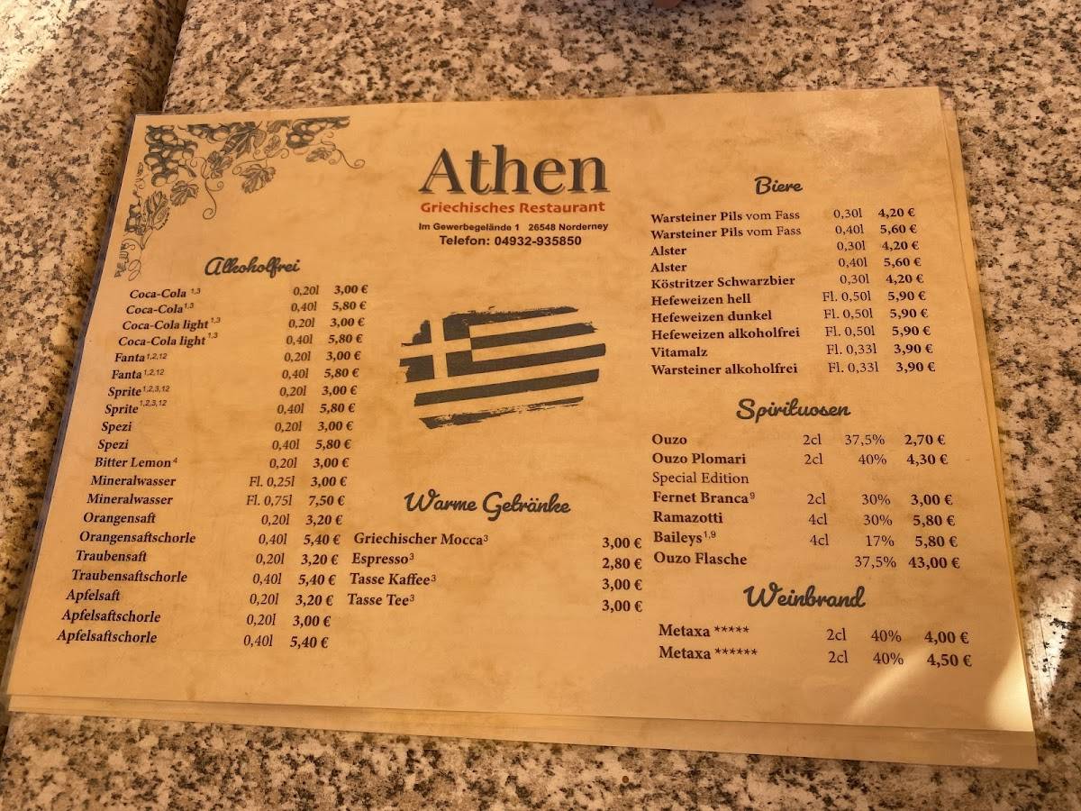 Restaurant Athen меню