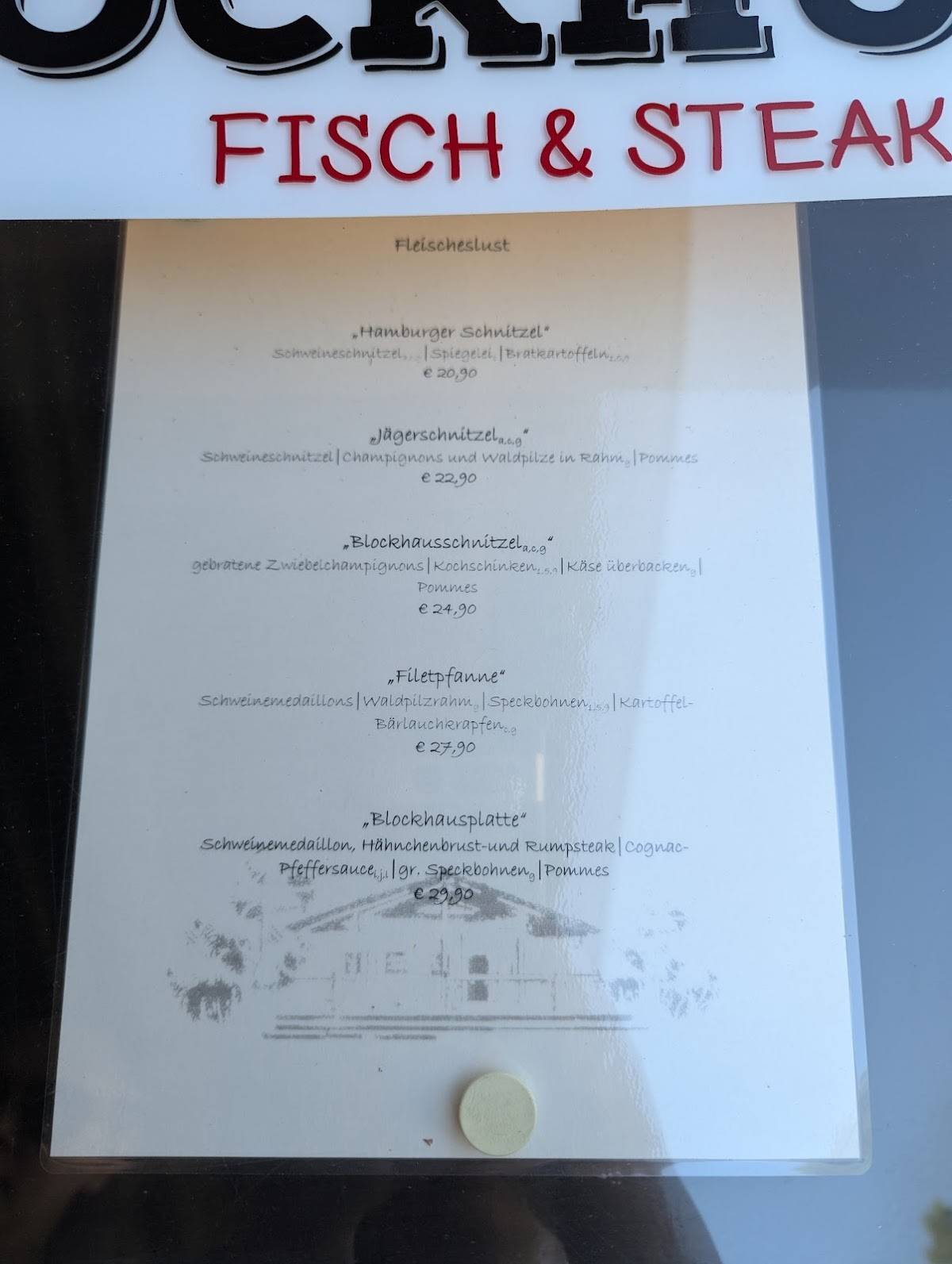 Restaurant Blockhütte меню