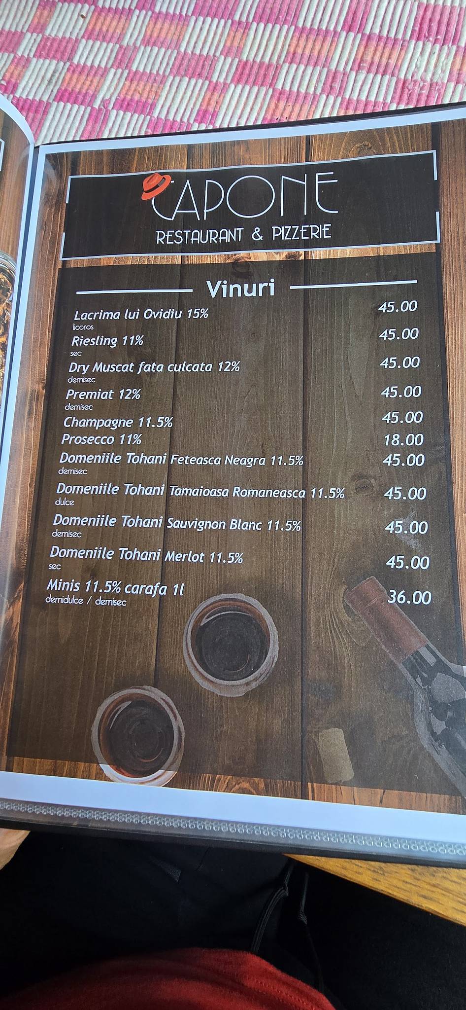 Capone меню