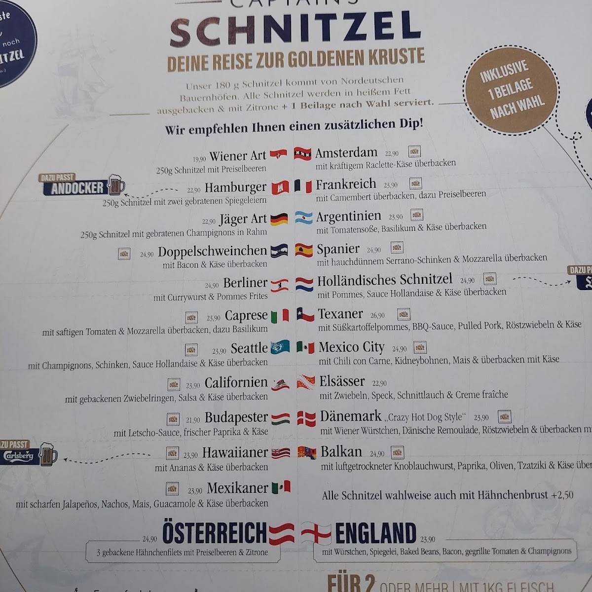 Captain's Schnitzel Rostock-Stadt меню