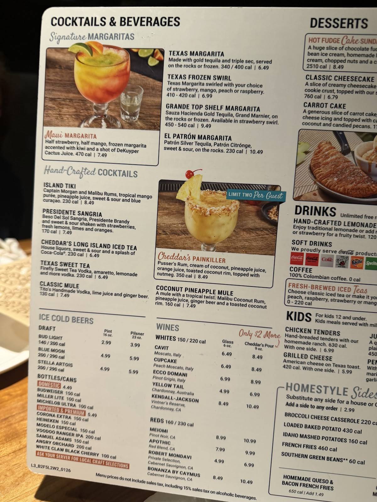 Cheddar's Scratch Kitchen меню