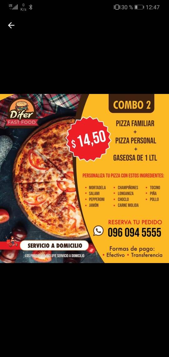 Difer Restobar меню