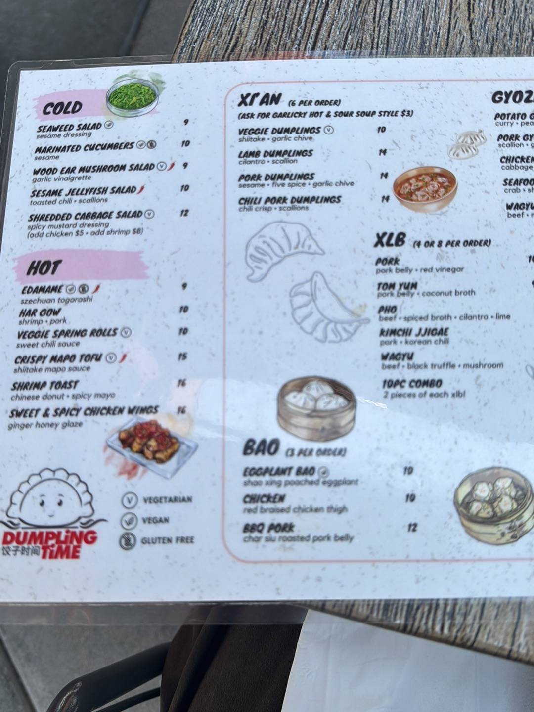Dumpling Time меню