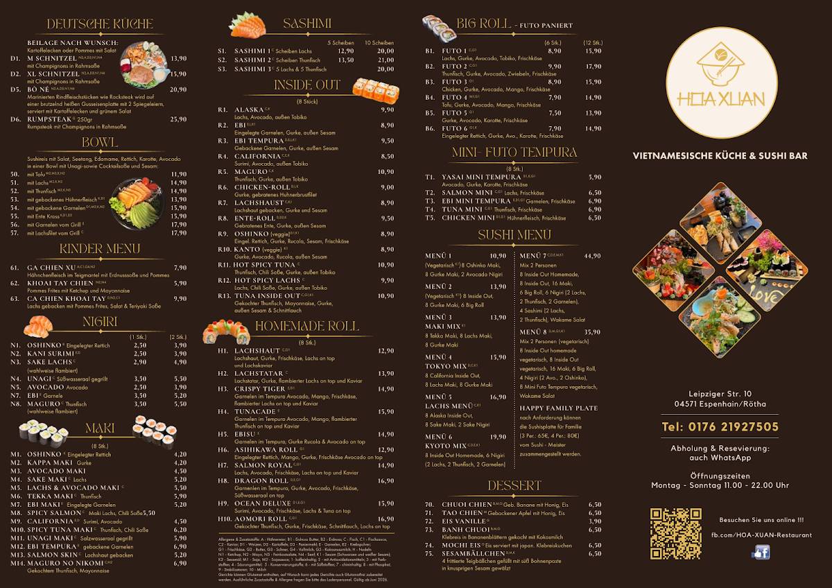 Hoa Xuan Restaurant меню