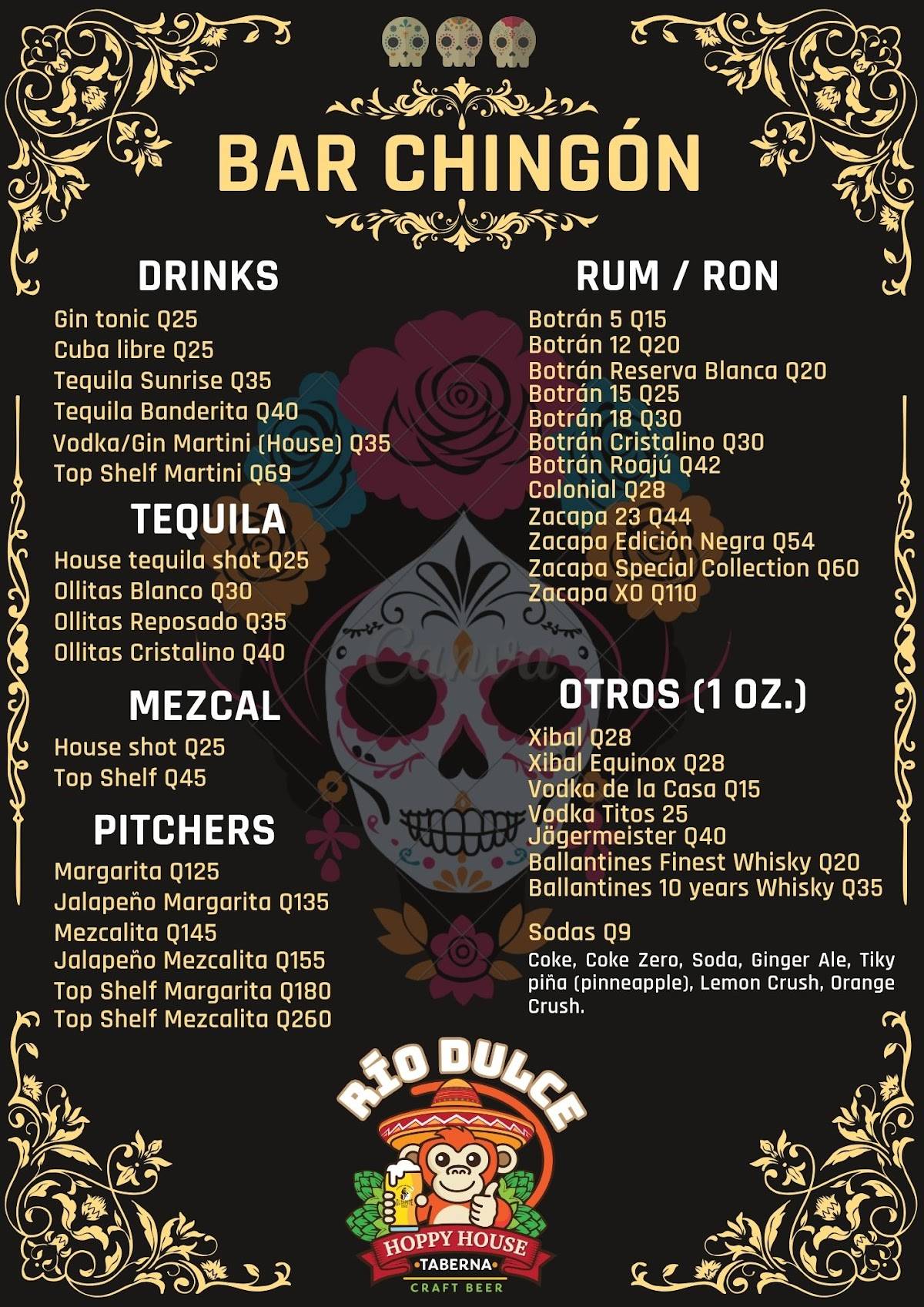 Hoppy House Taberna Río Dulce меню