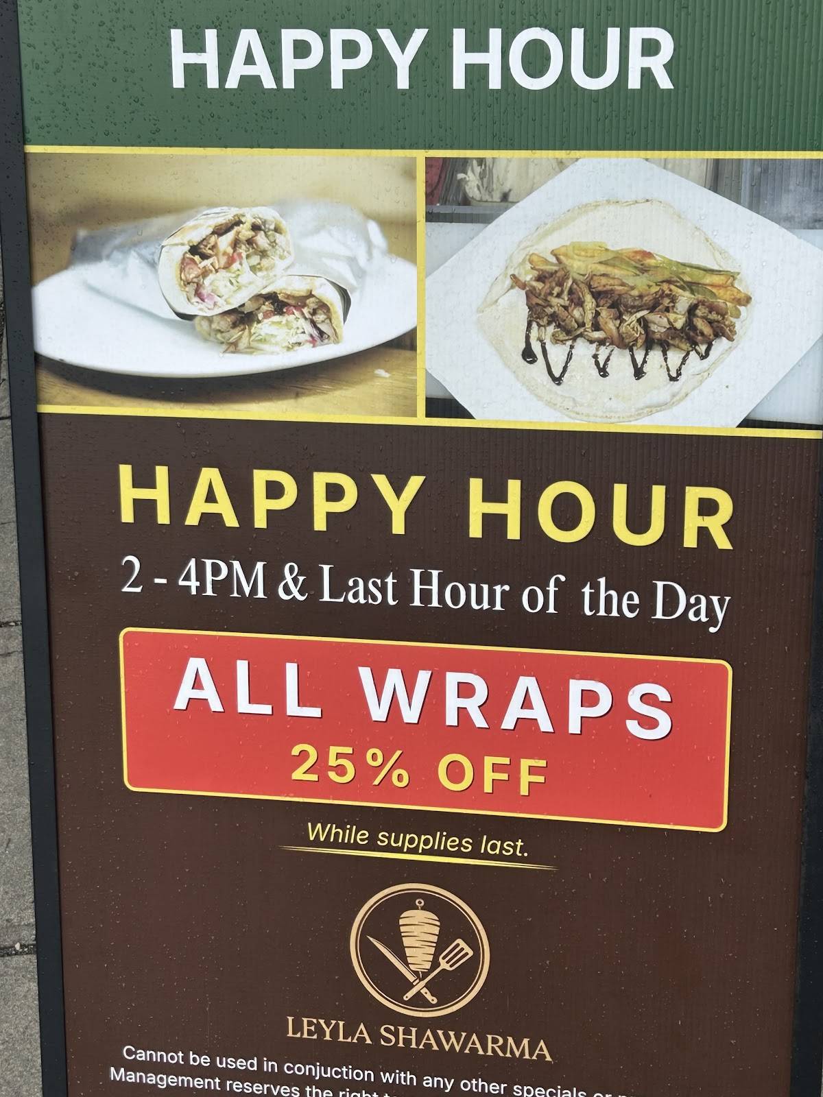Layla Shawarma меню