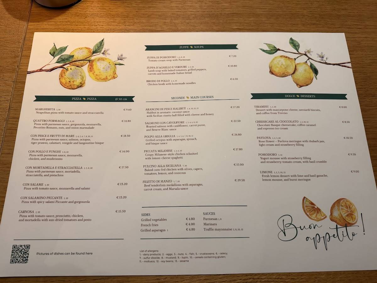 Limone меню