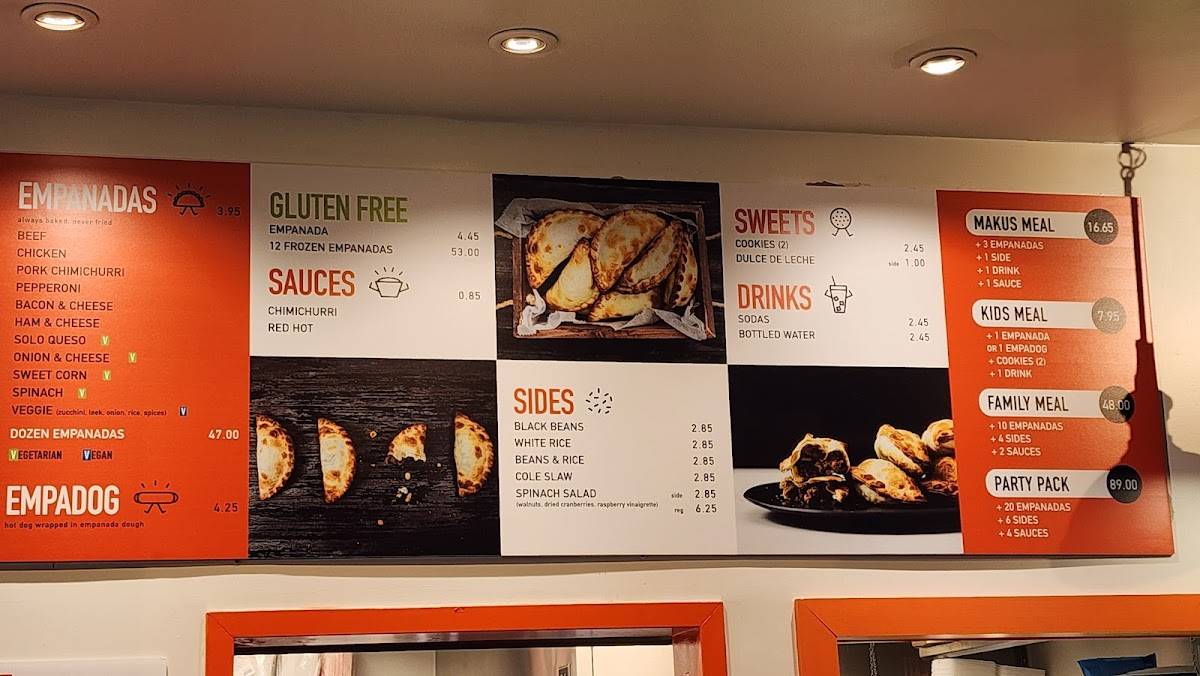 Makus Empanadas меню