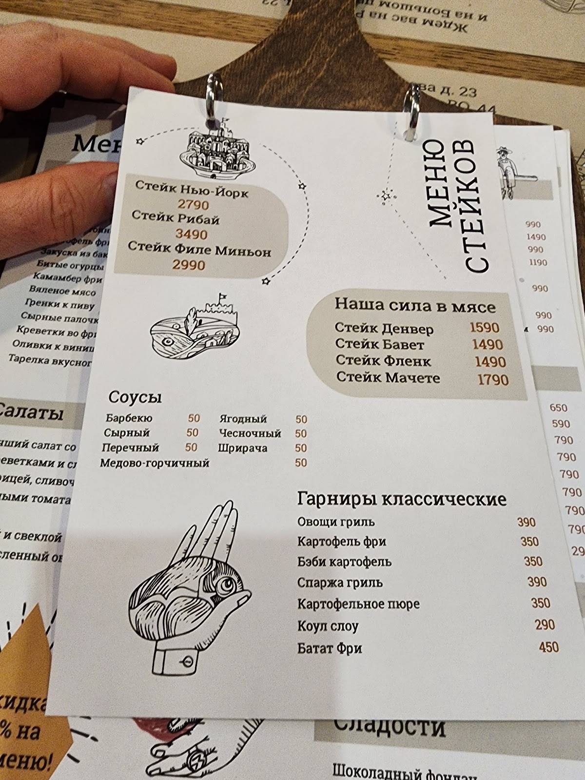 Мясонская ложа меню