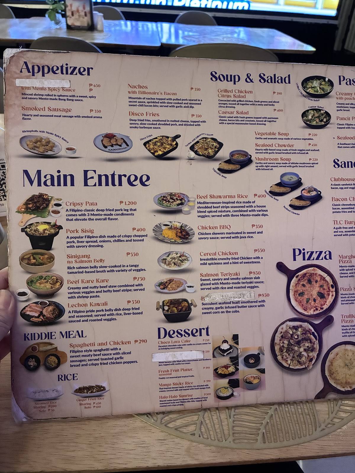Mento Binondo меню