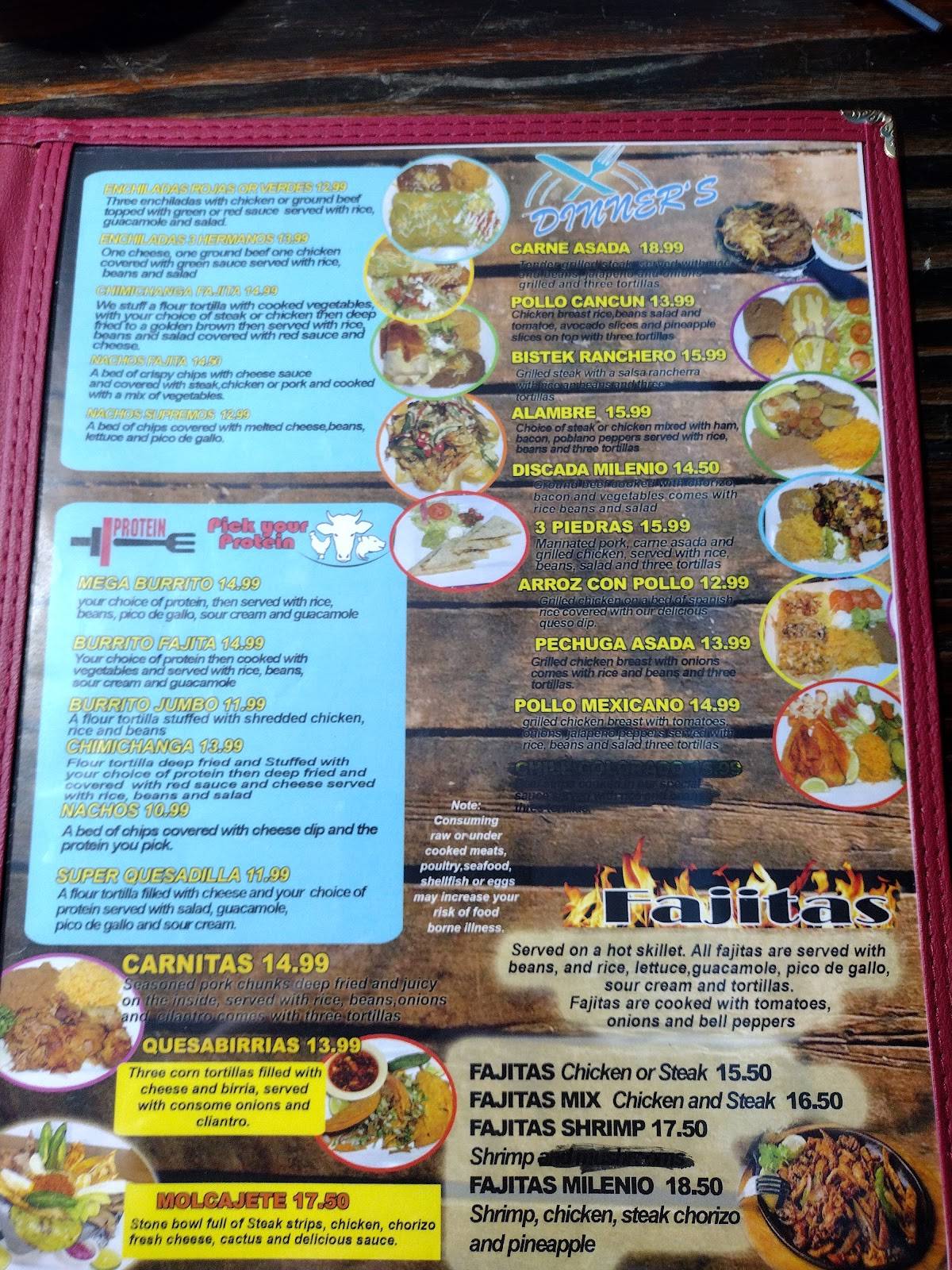 Milenio Mexican Restaurant меню