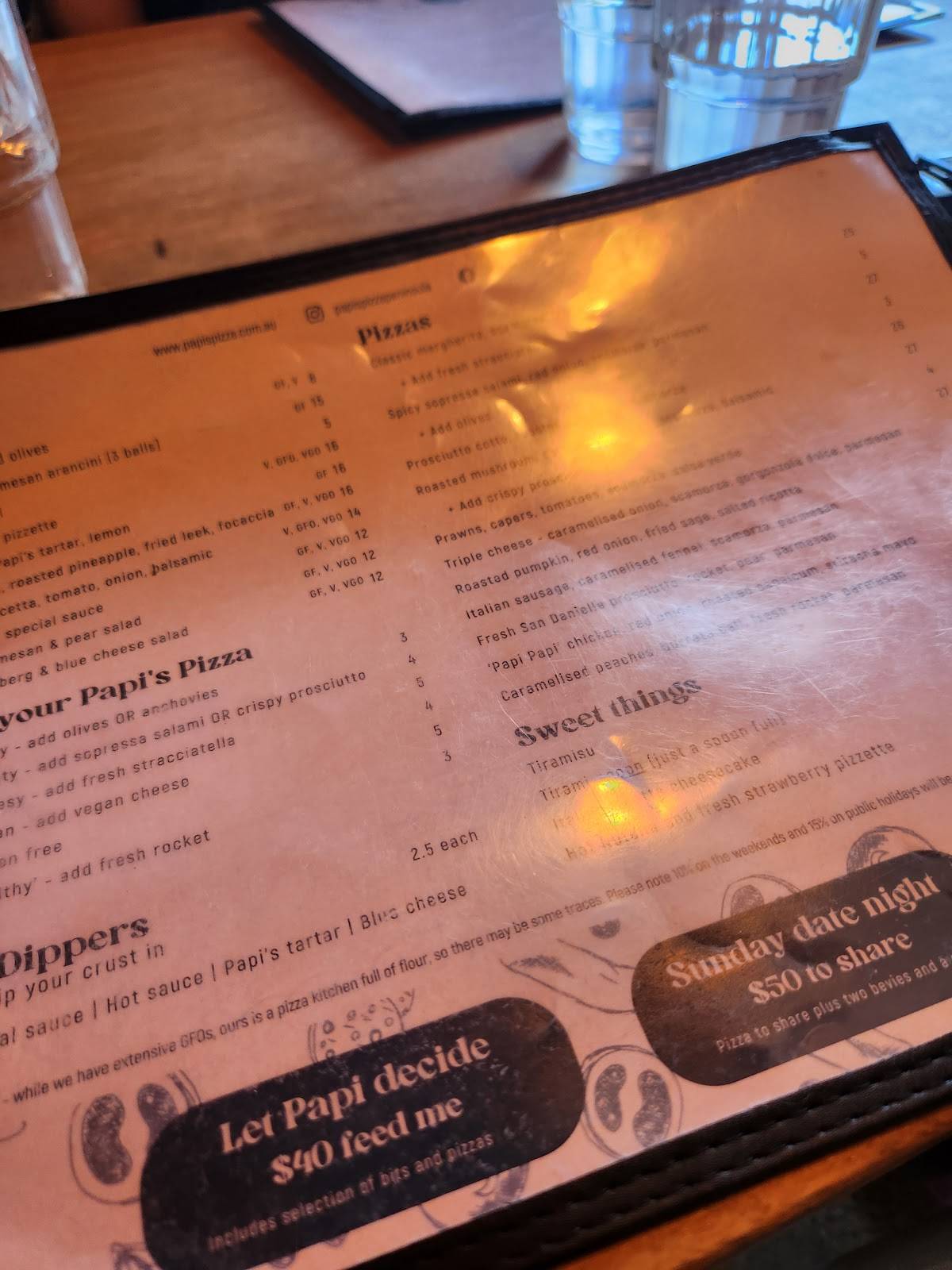 Papi's Pizza меню