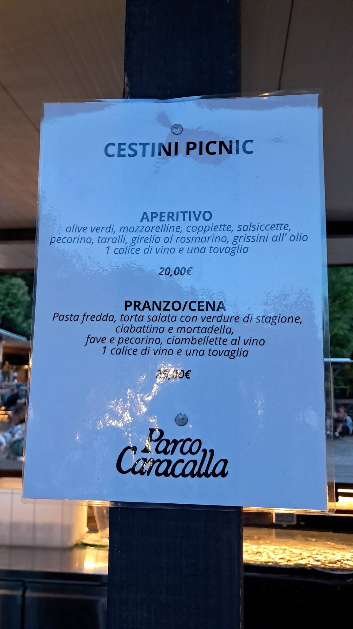 Parco Caracalla меню